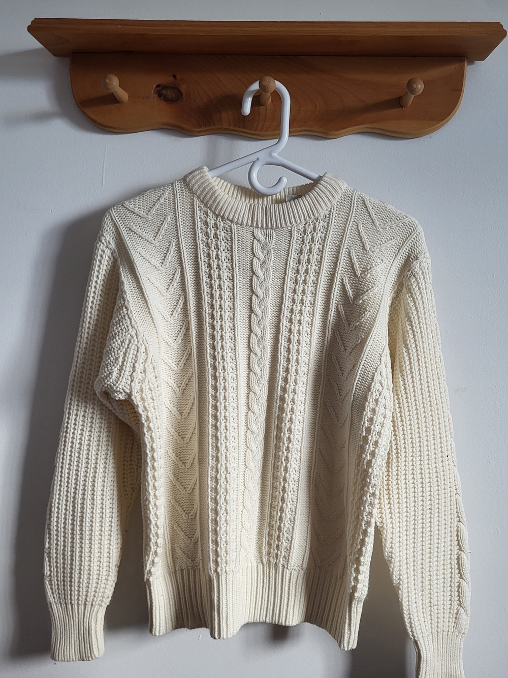 Classic Cream Cable Knit Sweater